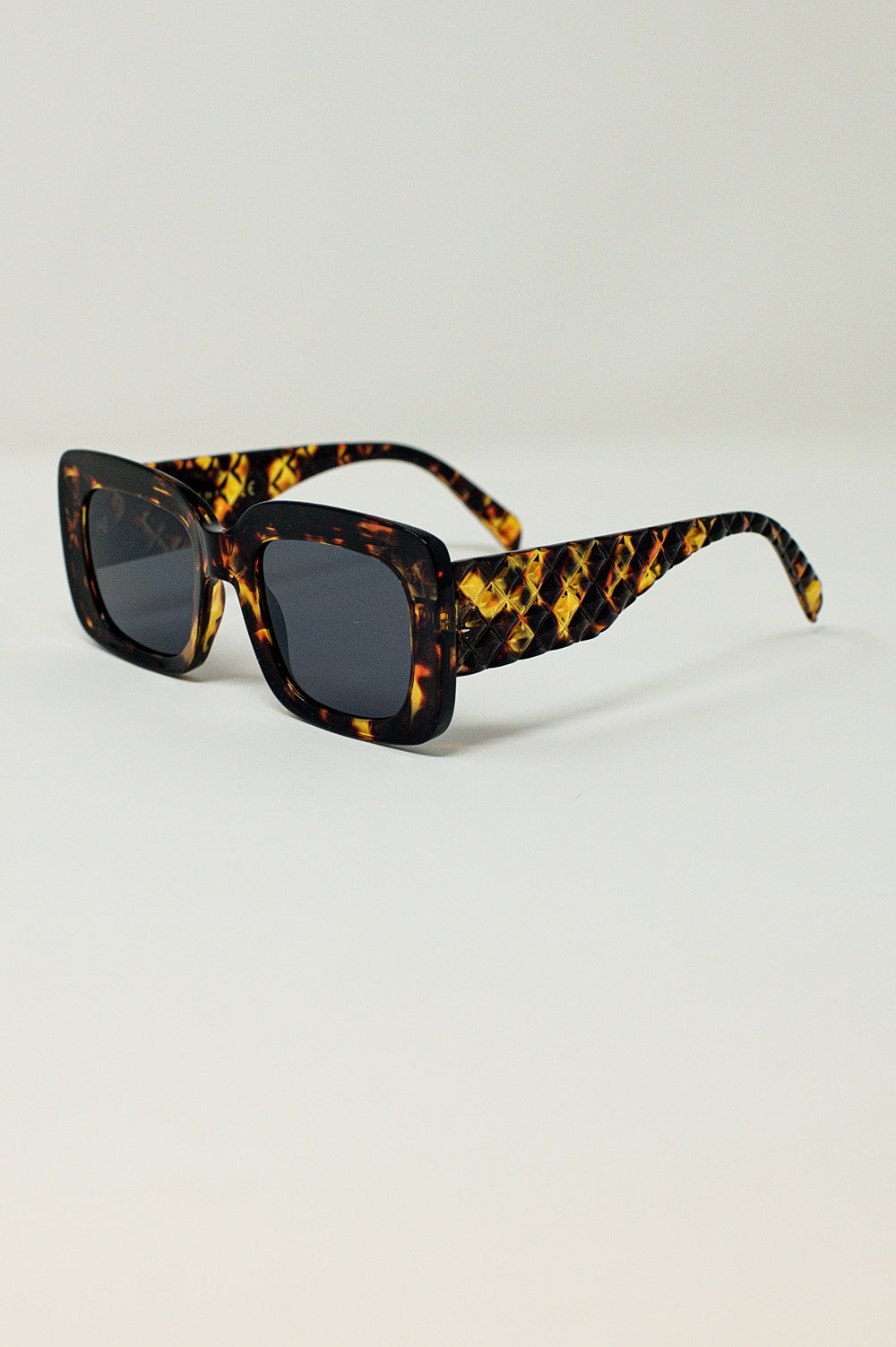 Oversized Rectangular Sunglasses in Vintage Tortoise Shell