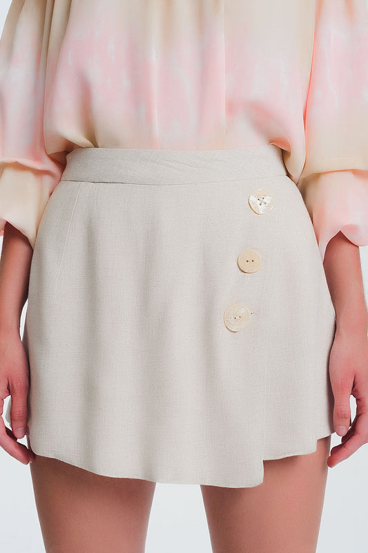 Button Detail Shorts