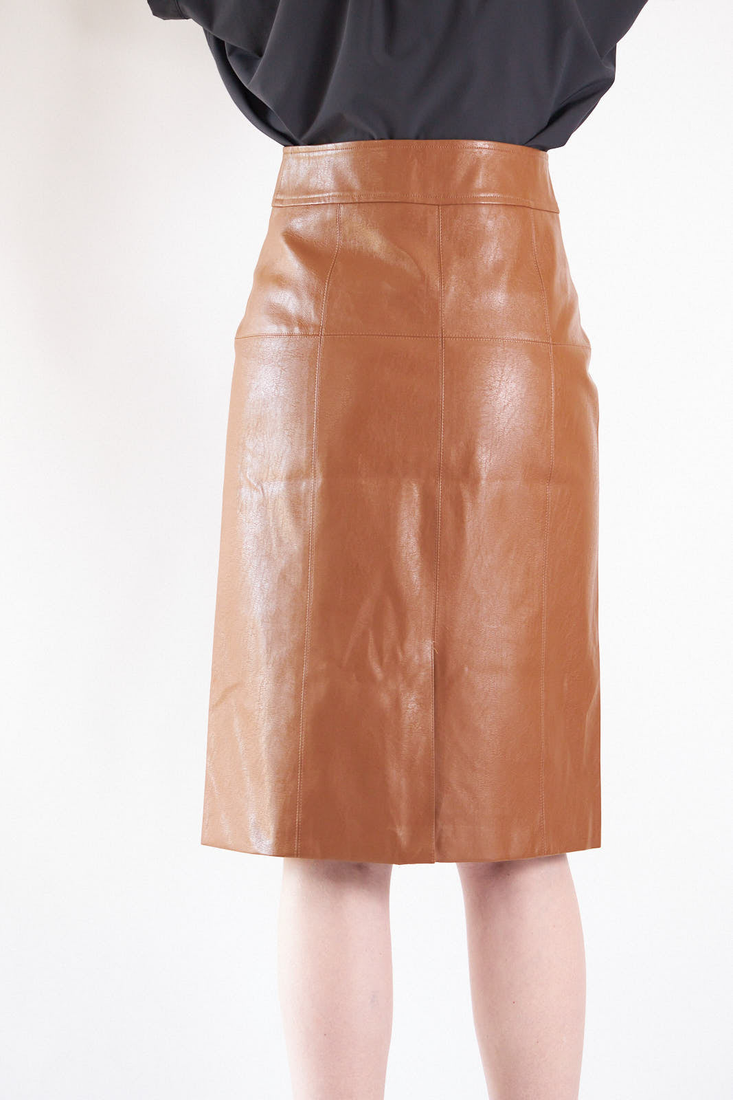 Power Woman- Dark Hazel Leather Skirt