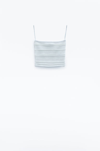 Strapless Knitted Bodycon Top in White