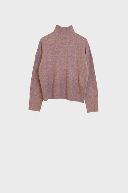 Purple Turtleneck Sweater in a Soft Knitted Fabric